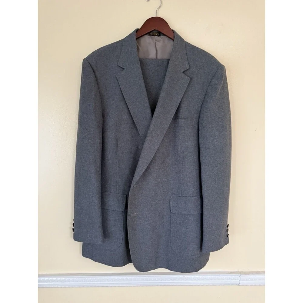 Edgeworth Suit Jacket Two Button Single Breasted Closure Men Size 50L
